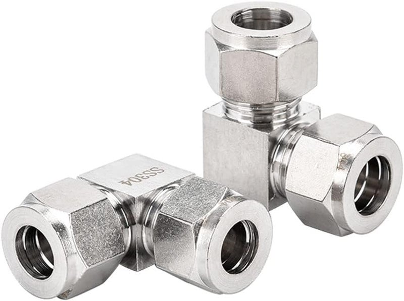 Pysrych 304 Stainless Steel Compression Tube Fitting, 90 Degree Elbow, 1/4" OD x 1/4" OD, Pack of 2 - Image 2